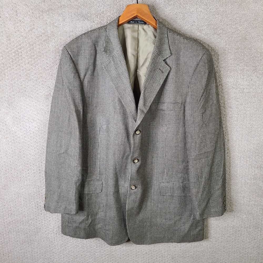 Nick Hilton Jacket Mens 48L Brown Silk Wool Blend Tweed Blazer‎ 3 Button Coat
